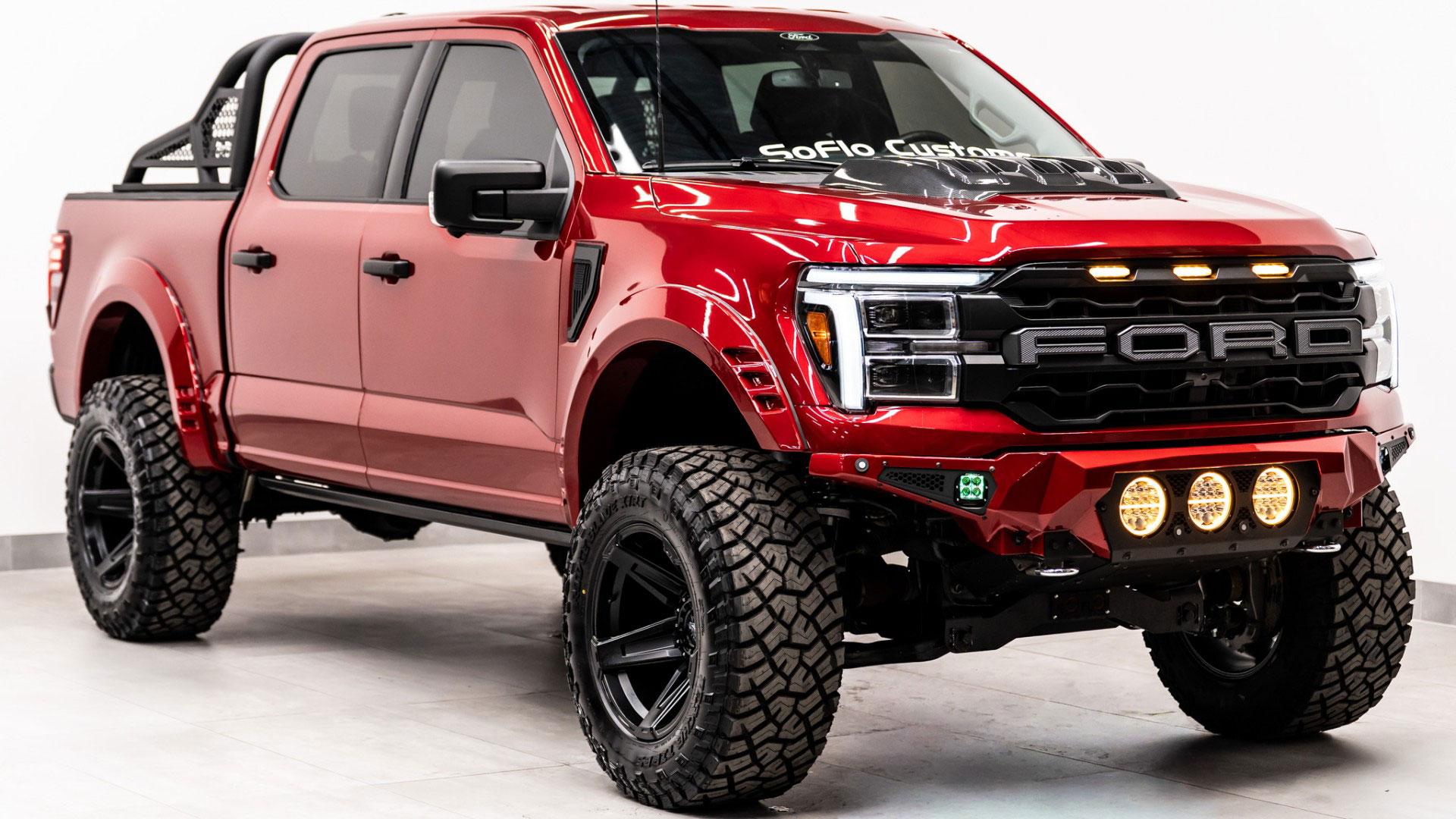 2024 FORD F-150 LARIAT in Red, photo 2 of 36