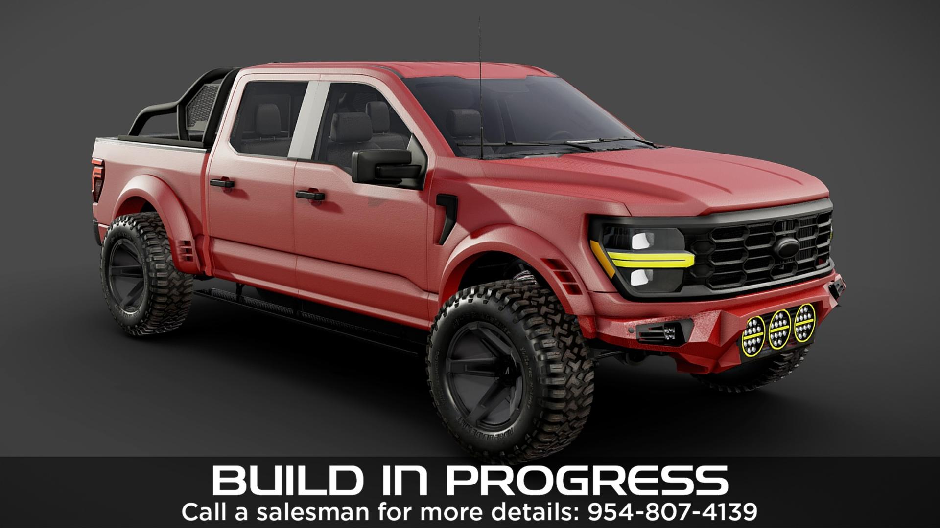 2025 FORD F-150 4X4 in Red, photo 2 of 6