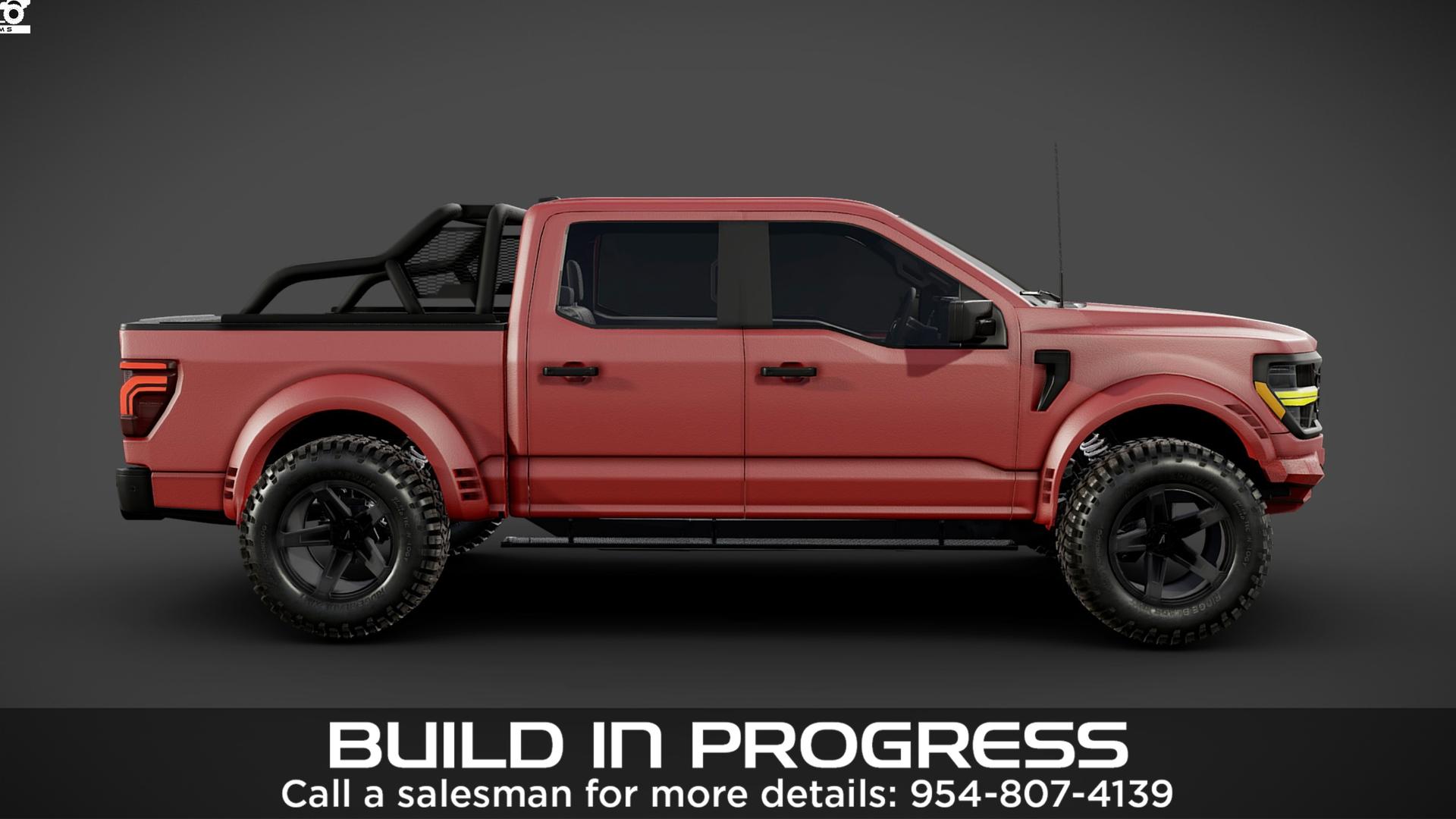 2025 FORD F-150 4X4 in Red, photo 3 of 6