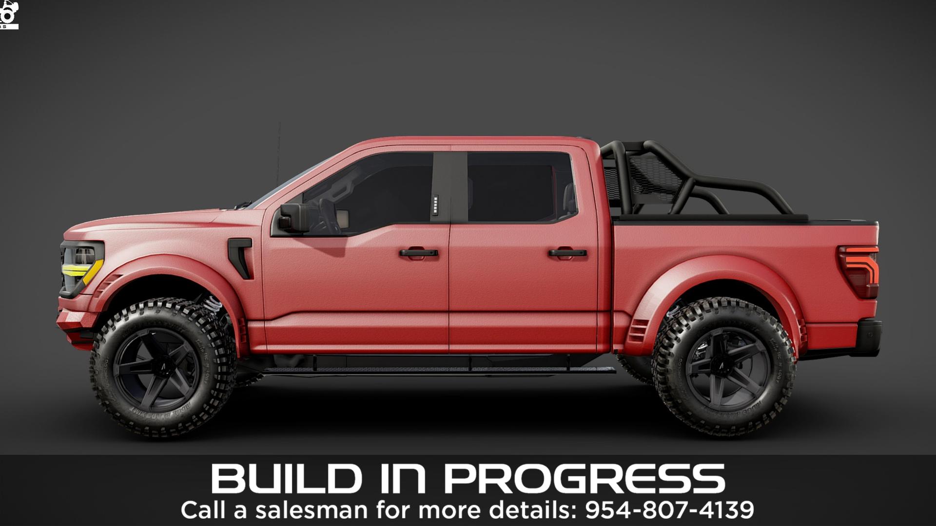 2025 FORD F-150 4X4 in Red, photo 5 of 6