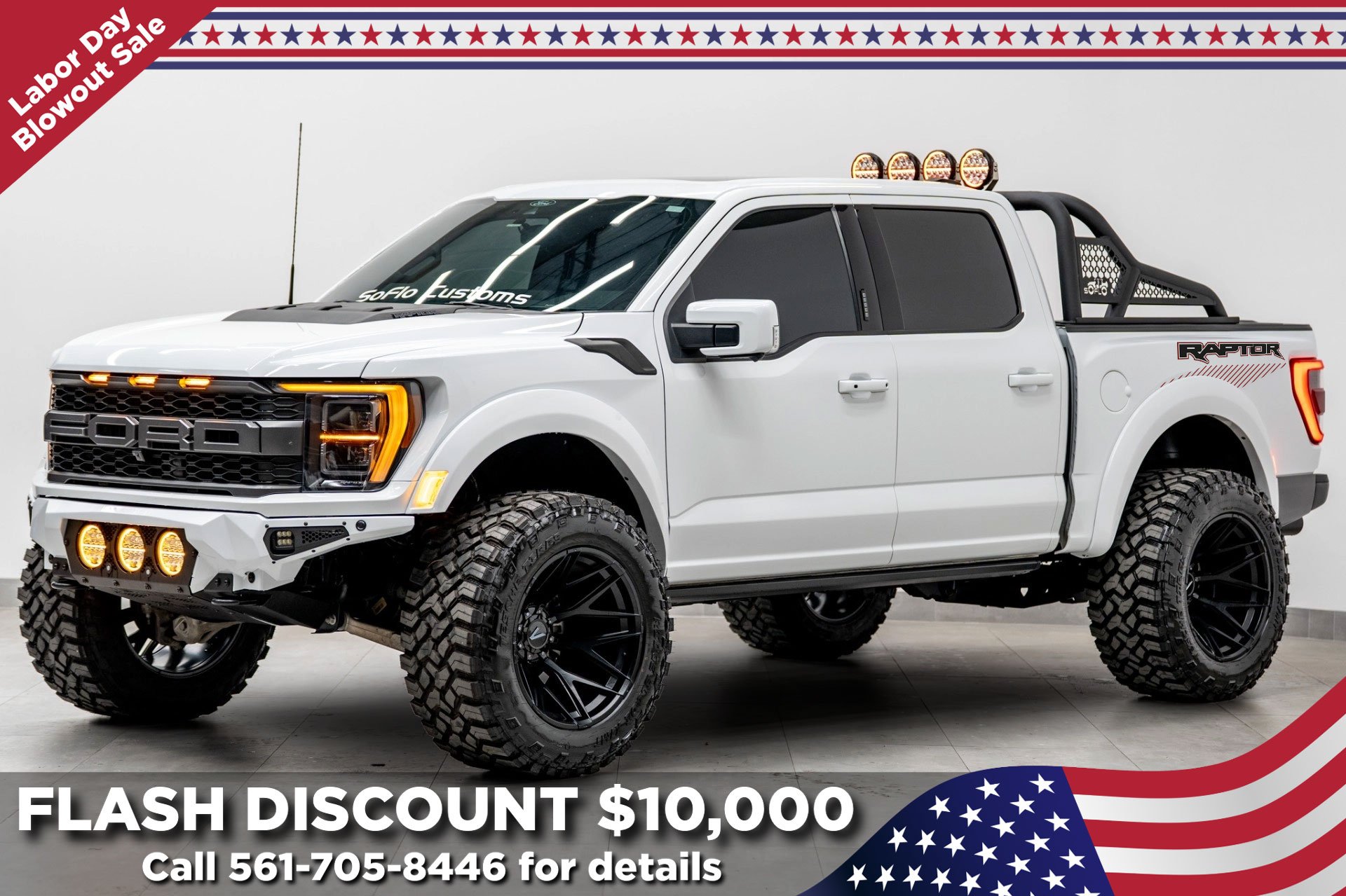 2022 FORD F-150 RAPTOR in White, photo 1 of 60