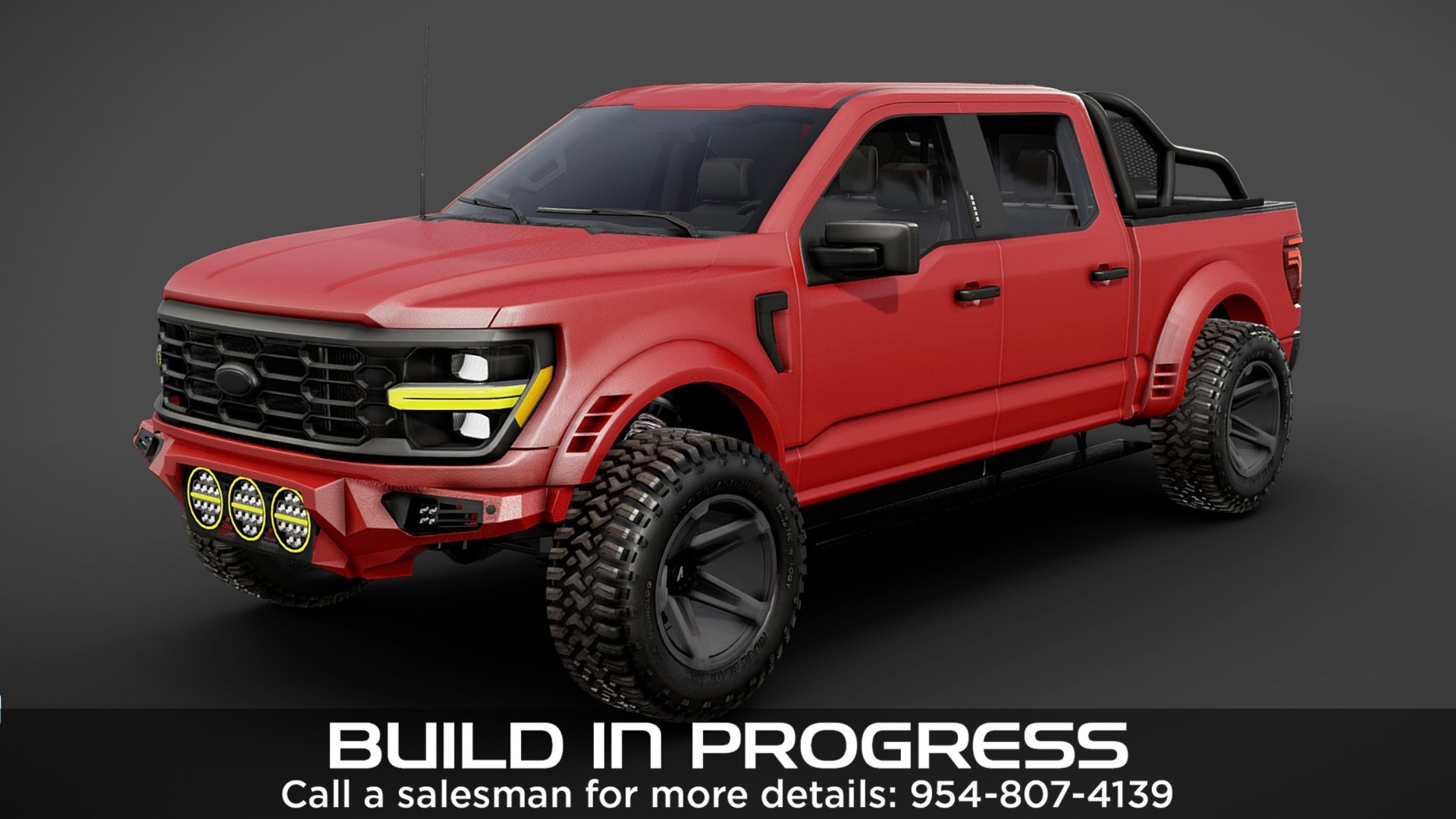 2025 FORD F-150 4X4 in Red, photo 1 of 6
