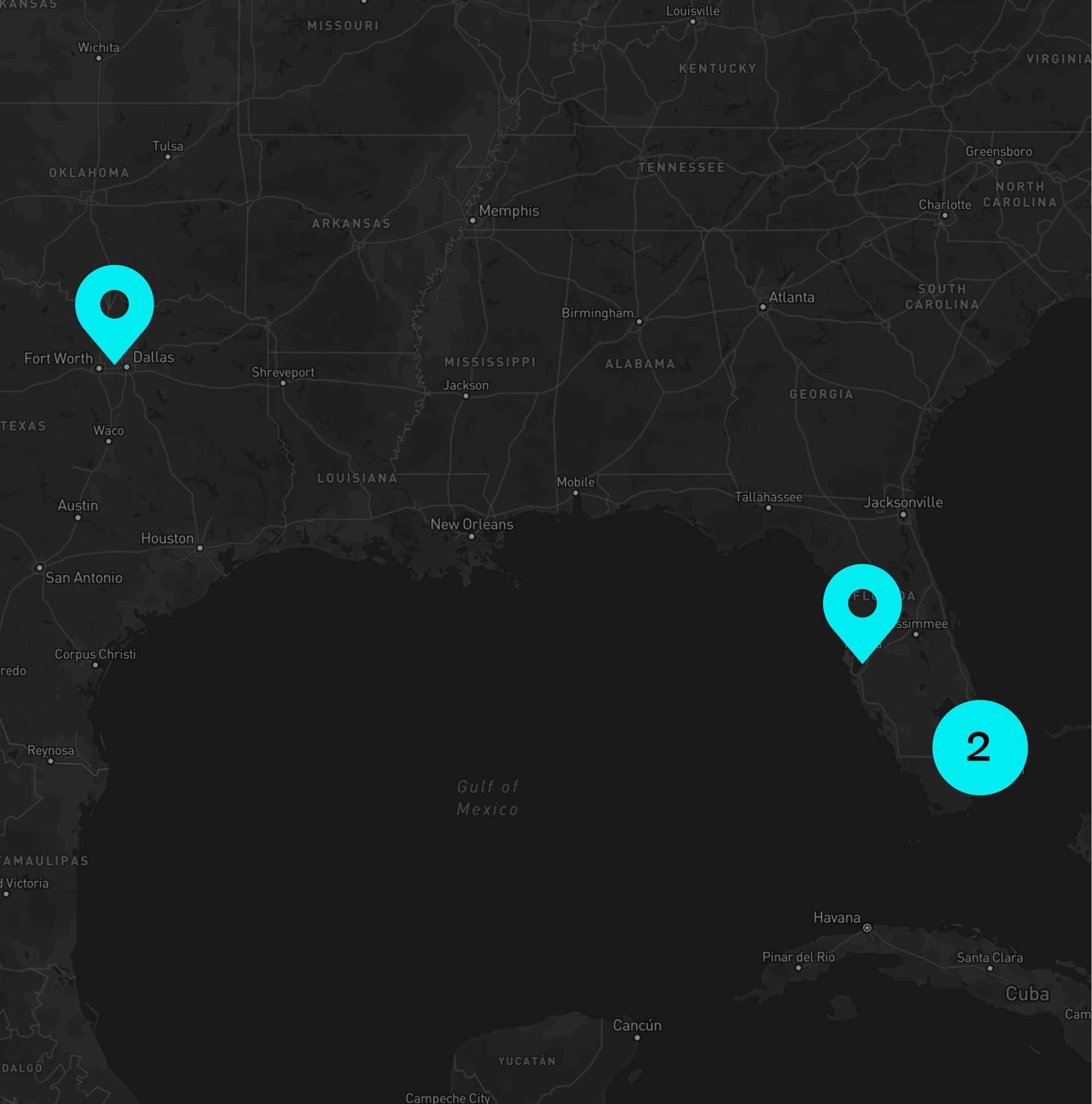 Map of our locations